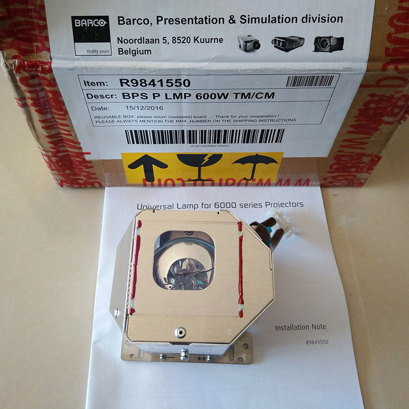 Barco R9841550 Projector Lamp Housing with Genuine Original OEM Bulb