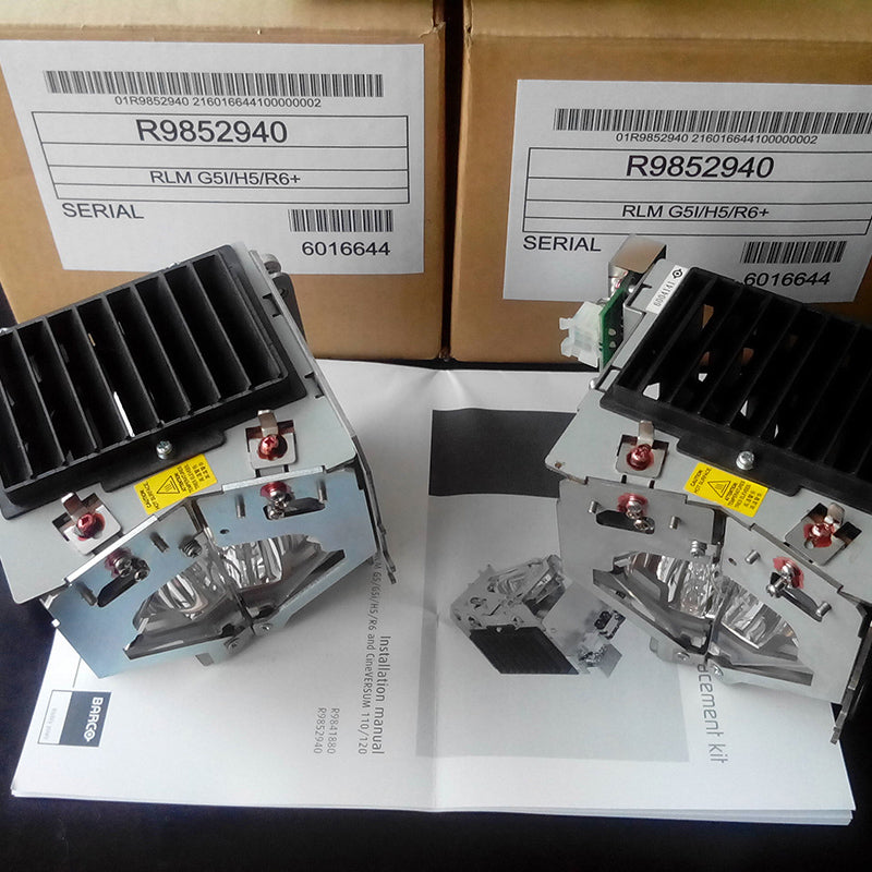 OEM BARCO R9852940 RLM Dual Projector Lamp for G5i H5 or R6+ Projectors Powered by Philips UHP OEM Bulb - 1 Year Warranty
