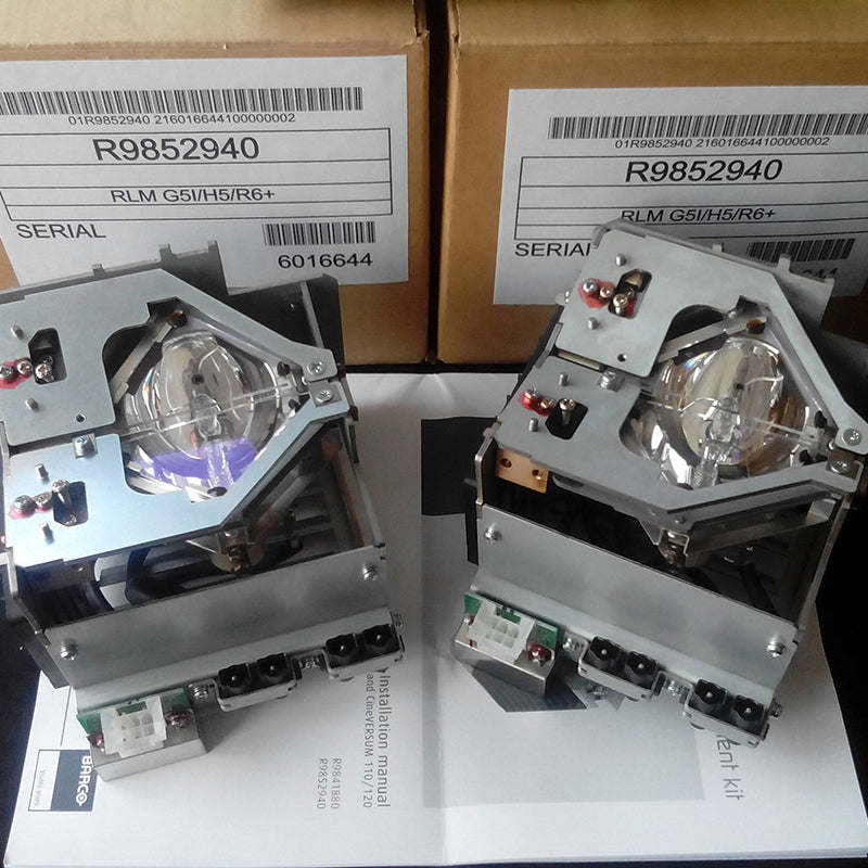 OEM BARCO R9852940 RLM Dual Projector Lamp for G5i H5 or R6+ Projectors Powered by Philips UHP OEM Bulb - 1 Year Warranty