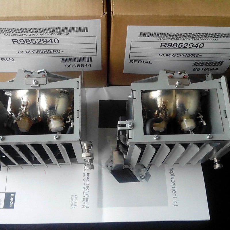 OEM BARCO R9852940 RLM Dual Projector Lamp for G5i H5 or R6+ Projectors Powered by Philips UHP OEM Bulb - 1 Year Warranty